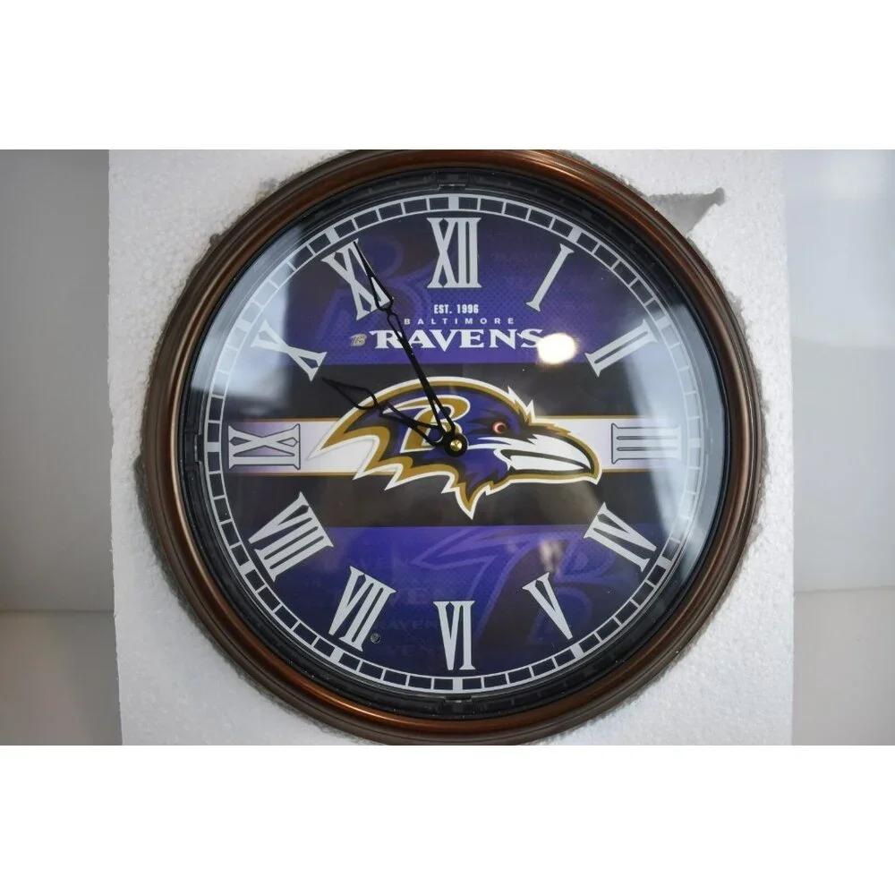 The Bradford Exchange Baltimore Ravens Outdoor Illuminated Atomic Clock NEW